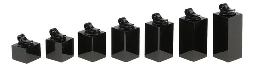 7pcs Expositores De Joyas Almacenamiento Cuboide Negro