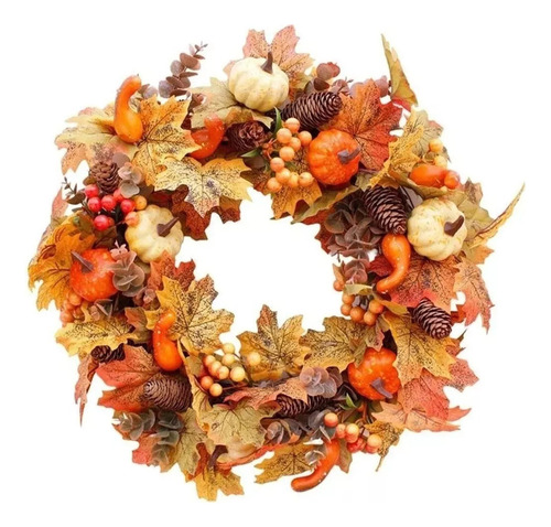 Decoracion Navideña Corona Adviento De Otoño 45cm,1p