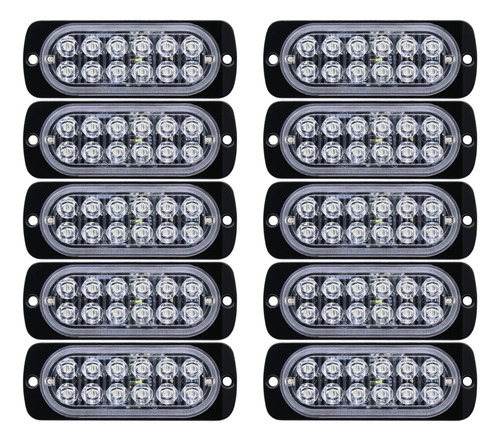 Foco Luz Estrobo Flash 18 Funciones 12 Led Multi Volt 10 Uds