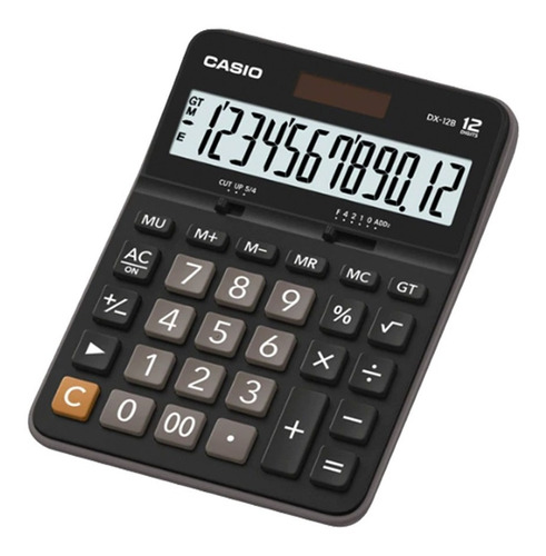 Calculadora Escritorio Casio Dx-12b Negra Resistente Golpes