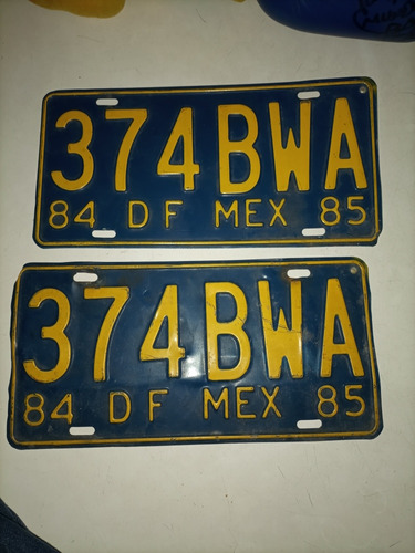 Placas Auto Antiguo D F 1984 85