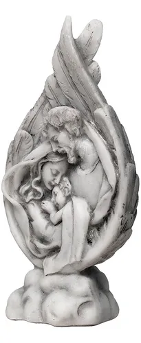 Imagen de mármol de la Sagrada Familia, 14 cm x 7,5 cm, pequeña