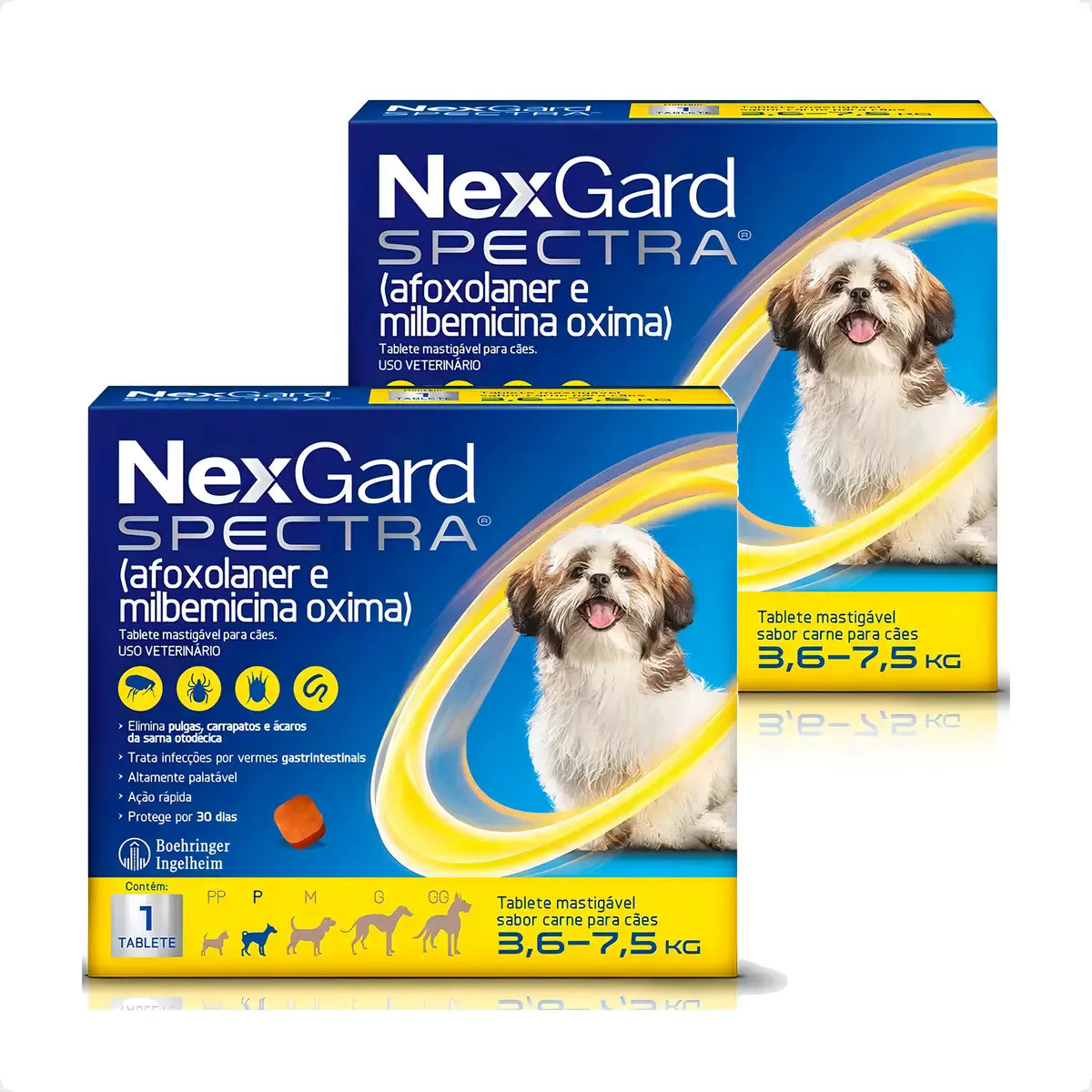 NexGard Spectra 2 Comprimidos Para Cachorros 3,6 A 7,5kg Carrapatos Pulgas