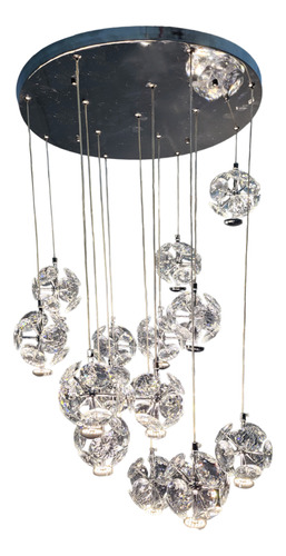 Lampara Led Decorativa Colgante 70w Diseño 14 Atomos Cristal