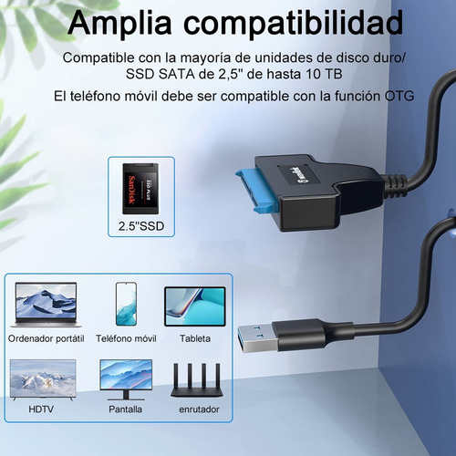 X Cable Adaptador Usb 3.0 A Sata 2.5 Para Discos Duros