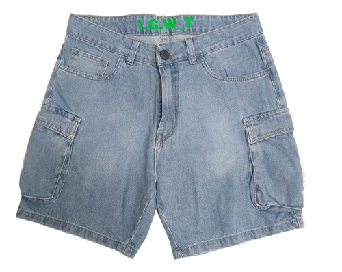 Bermuda Cargo Jeans Teen Adolescente Tendencia Verano 