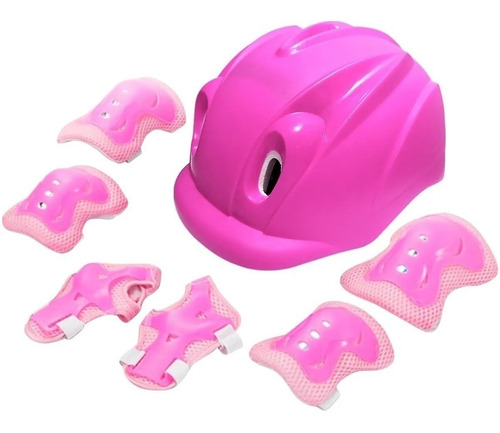 Kit De Proteccion Casco Rodilleras Coderas Manos Niño Y Niña