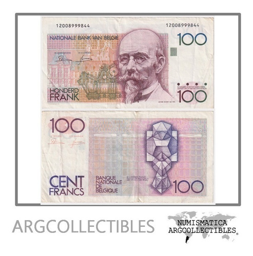 Belgica Billete 100 Francos 1982-1994 P-142 Vf+