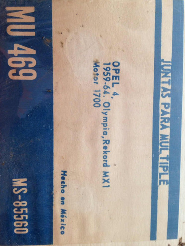 Empaque De Multiple Mu-469 Opel 4 Cil 1959/64 Olimpia ,rekor