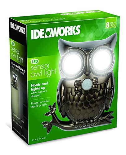 Luz Decorativa Búho Sensor De Movimiento Led, Negro Jb7682