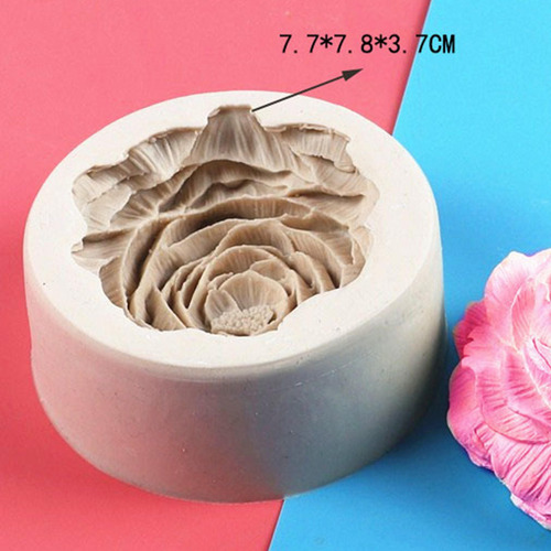 Molde De Vela De Rosa 3d - Moldes De Silicona Artesanal De