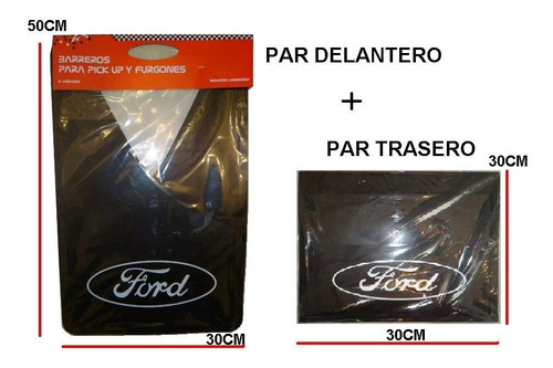 Imagen 4 de 7 de Juego X 4 Barreros Goma Ford Pick Up ( Delanteros + Traseros )