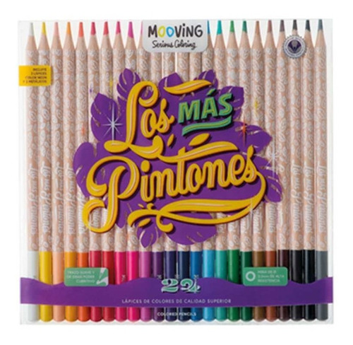 Lapices De Colores Pinturitas Mooving Coloring X 24 Unidades