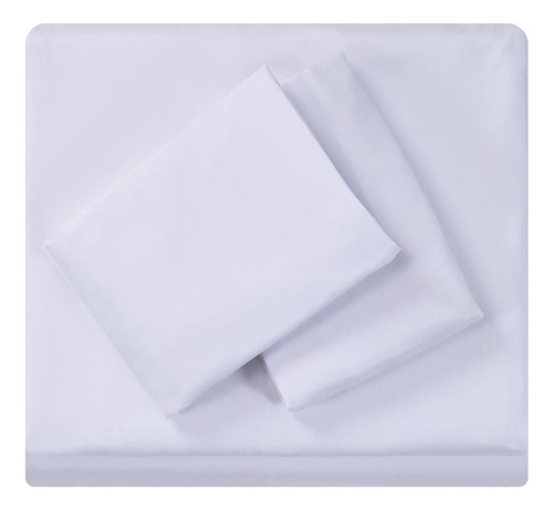 Juego De Sabanas Matrimoniales Microfibra Blancas Blanco