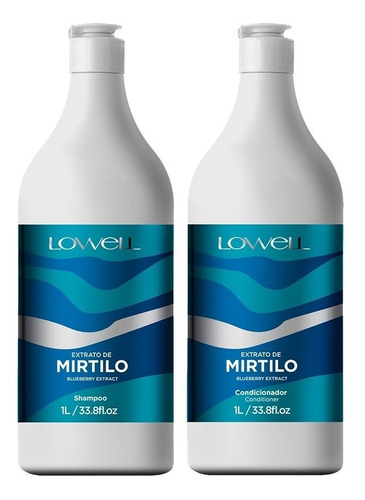  Shampoo + Condicionador Lowell Extrato De Mirtilo 1 Litro