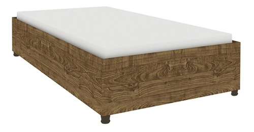 Cama box Tcil Móveis Mônaco Rustic solteiro cor imbuia rustic fabricado em mdp