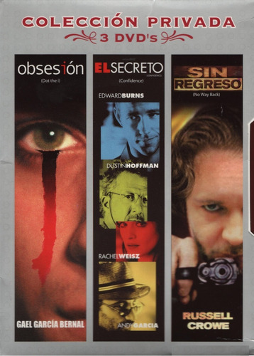 Obsesion & El Secreto & Sin Regreso Boxset 3 Peliculas Dvd