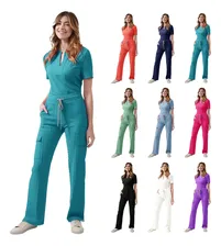 Mujer Pijama Médicas Traje Recto Uniforme Scrub Quirúrgica