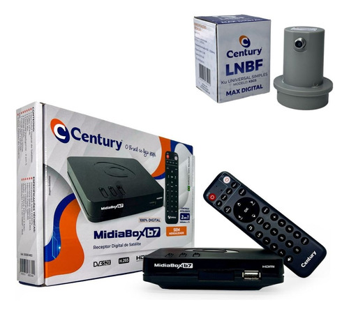 Receptor Midiabox B7 Century Com Lnbf Simples Ku Max Digital