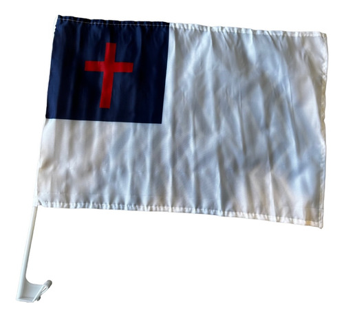 Bandera Cristiana De 45cm X 30cm Con Soporte Plástico