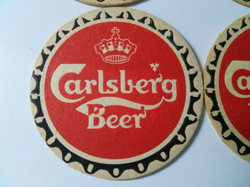 4 Posavasos Cerveza Carlsberg,doble Faz