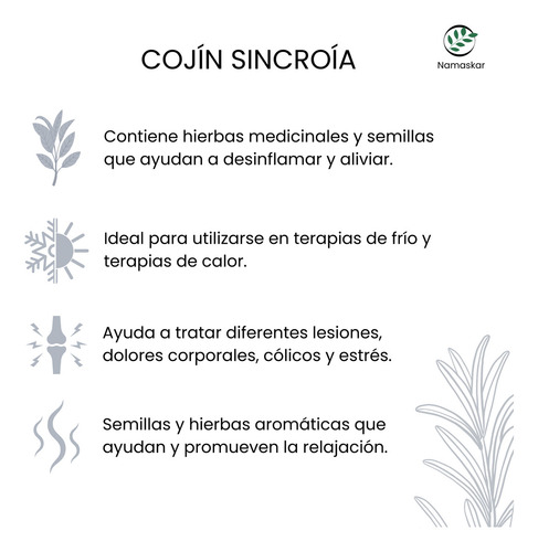 Cojín De Semillas Namaskar | Comprensa Herbal Multiusos | Almohada Medicinal Para Uso En Frío/calor (sincronía)