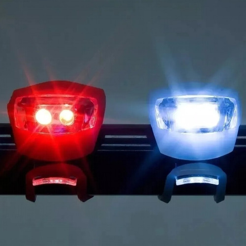 Imagen 6 de 10 de Luz Led Para Bicicleta Trasera Delantera Silicona Pack X 2