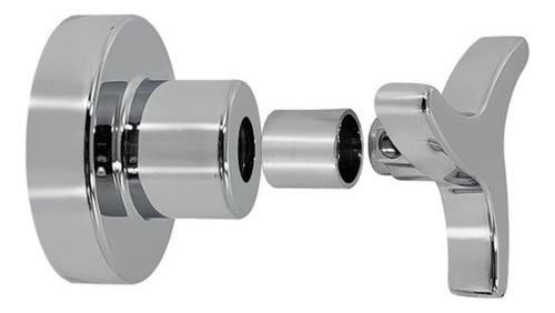 Kit 10 Acabamento P/ Registro Docol Base 3/4'' Nova Trio Cinza Brilhante