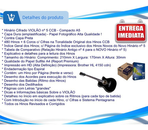 Hinos P/ Violão - Kits C/3 - Ccb Tom Orig+avulsos Vol.1 E 2