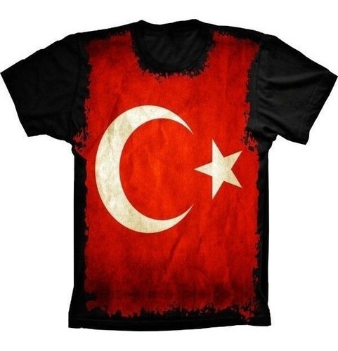Camiseta Estilosa 3d Fullprint Bandeira Da Turquia