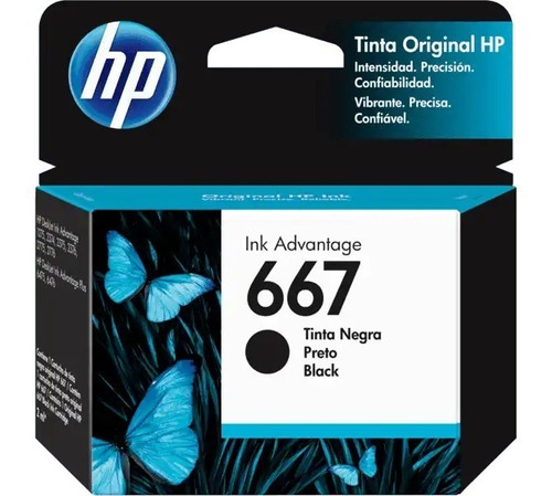 Cartucho De Tinta Hp Original Ink Advantage 667, Negro