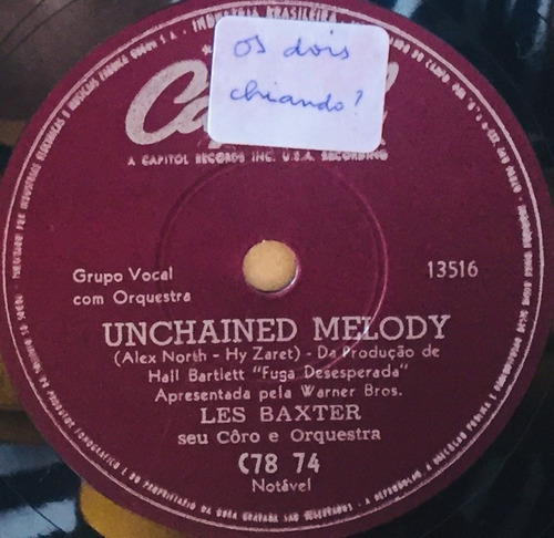 Disco Rotaçao 78- Les Baxter - Medic - Unchanined Melody - C