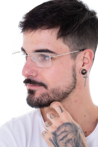 Imagem 5 de 10 de Armação Oculos Titânium Flexível Og 1739-c Leve Original