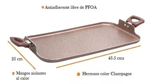 Sarten Rosa Comal Tacos Teflon Plancha Antiadherente Charola