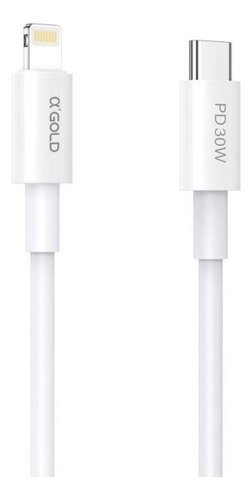 Cabo Usb Tipo-c Para Lightning 30w A Gold Pro Cb-50 Cor Branco