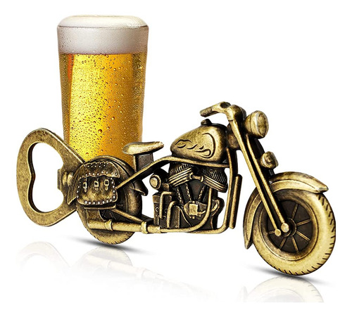 Abridor Botella Cerveza Para Motocicleta Bronce Regalo Hombr