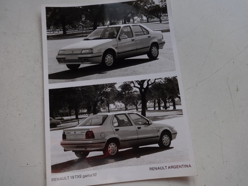 Foto Antiguo Renault 19 Txe 1992  Original Catalogo Auto