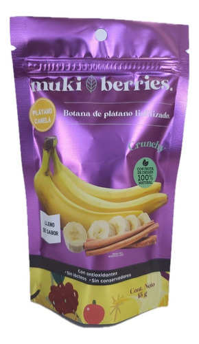 Botana Saludable De Plátano Con Canela Crujiente - 12 Piezas