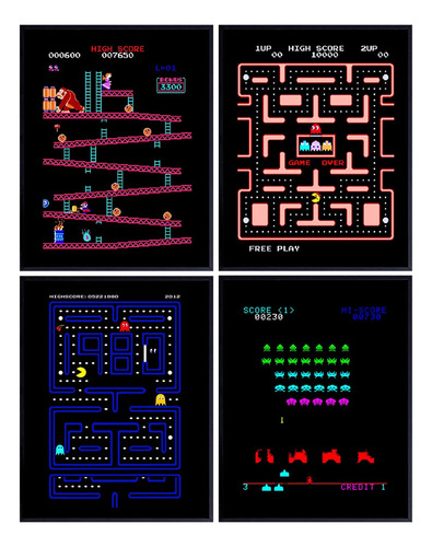 Set De Estampado Clásico De Juegos De Arcade Para Pared, 20