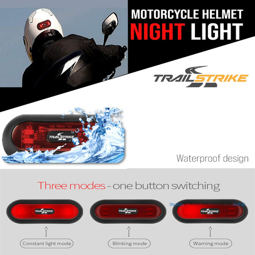 Trailstrike Ts-101-a - Lámpara Led Para Casco Trasero Rojo P