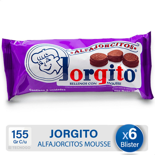 Mini Alfajor Jorgito Relleno Mousse Alfajorcitos X6 Blisters