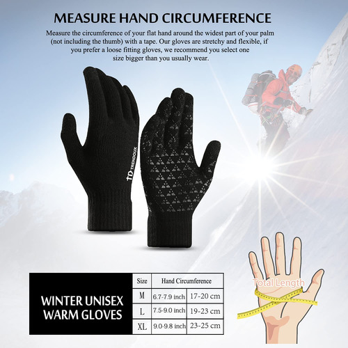 Guantes De Invierno Trendoux Térmicos Pantalla Táctil Para H Color Diseño De La Tela