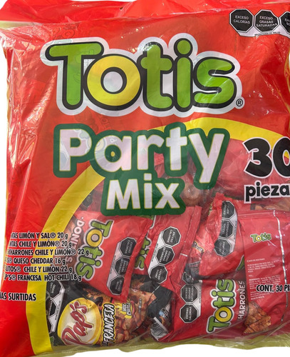 Totis Party Mix Bolsa Con 30 Piezas 20 Gr C/u