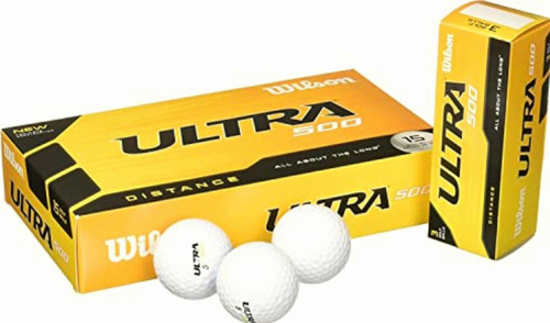 Wilson Ultra 500 Distance Pelota De Golf (15 Unidades), Color White