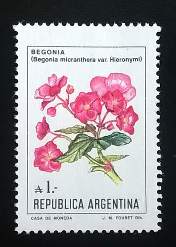 Argentina Flores, Sello Gj 2219 1 A 2da Tir 1989 Mint L11097