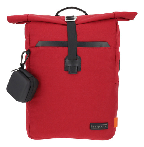 Mochila Ejecutiva Airpack Portalaptop Adventure Bound Color Rojo Diseño De La Tela Lisa