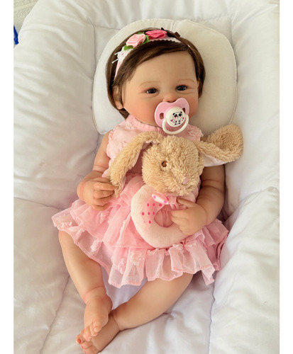Bebê Reborn Olhos Abertos Corpo Silicone Macio Banho Doll