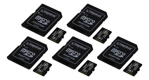 Kit 5 Tarjeta Memoria Kingston Sd 128gb Canvas Focus Sdcs2