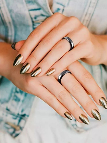 Set 3 Anillos Hematita Natural Alianza Conjunto Mujer Hombre