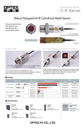 Sensor Fotoelectrico Difuso Barrera M18 Ctd-2500n-ir Optex-f
